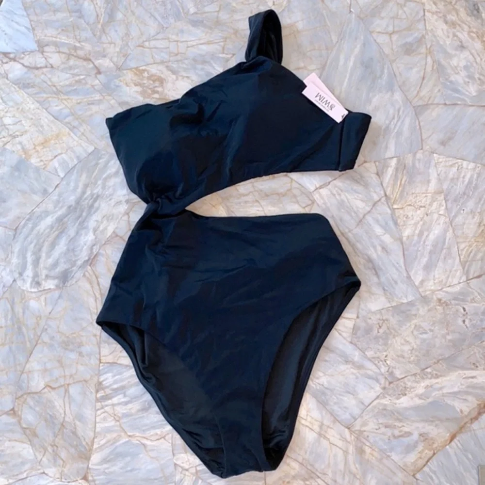 VICTORIA'S SECRET SWIM Twist Monokini One-Piece Swimsuit One‎ Shoulder Black L